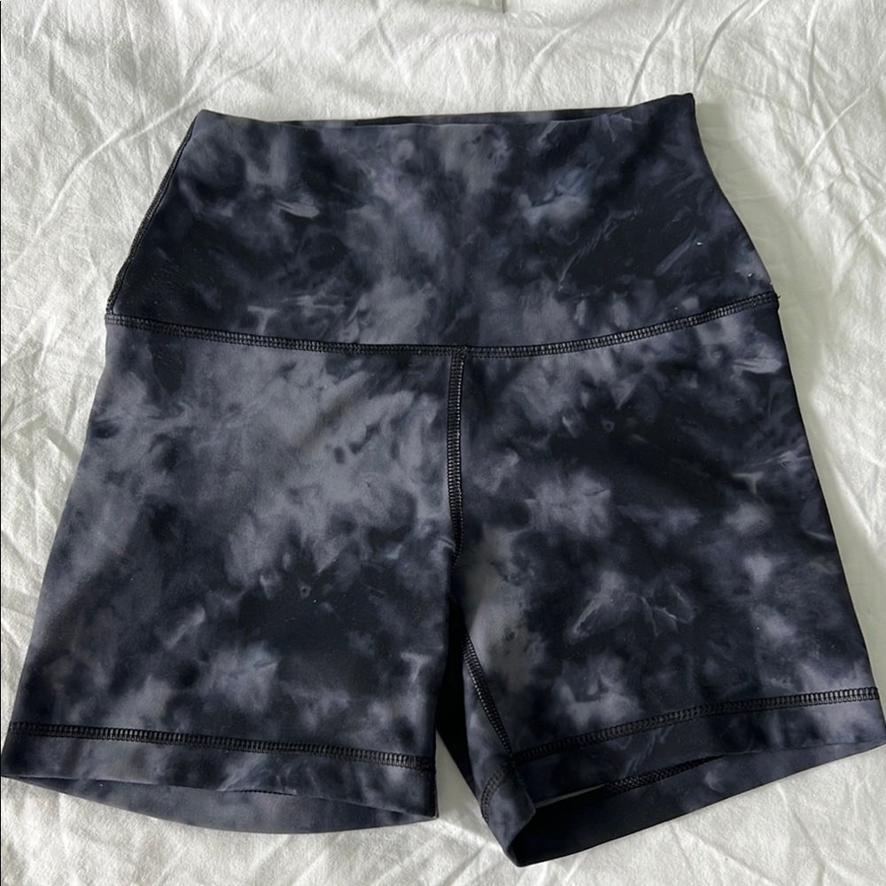 90 Degree By Reflex Black and Gray Bike Shorts High Waist Stretch
